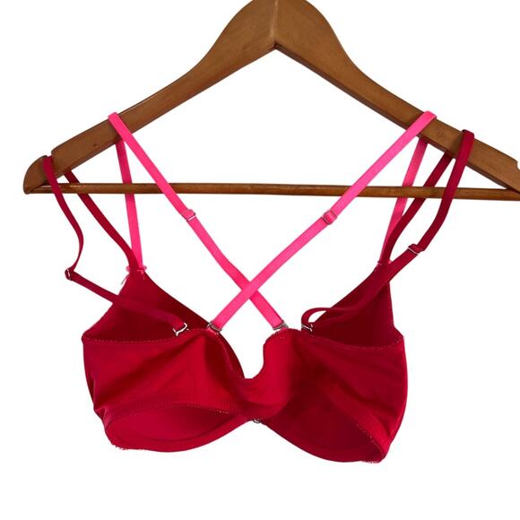 Victorias Secret Push Up Bra Red 32D - Picture 3 of 4
